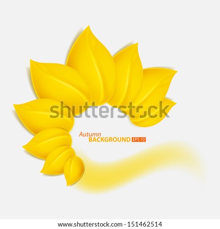 Autumn background with yellow foliage. EPS10 vector.