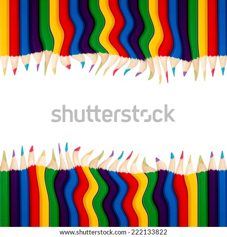 Color rainbow pencils isolated on white background with place for text. Back to school.