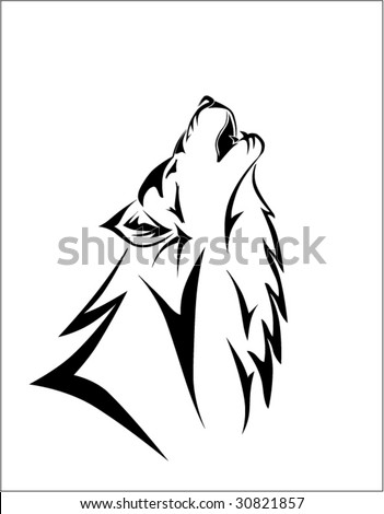 stock vector Vector illustration of tribal wolf