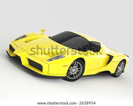 stock photo Yellow Ferrari Enzo