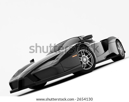 stock photo Black Ferrari Enzo