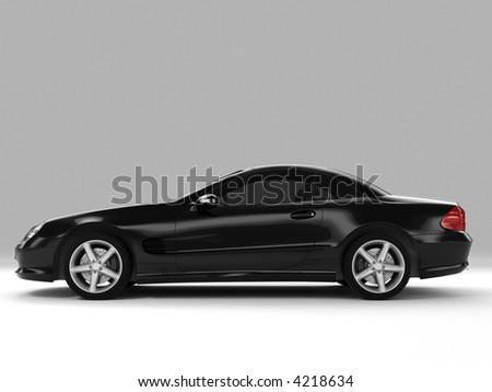 stock photo Black Mercedes SL 500