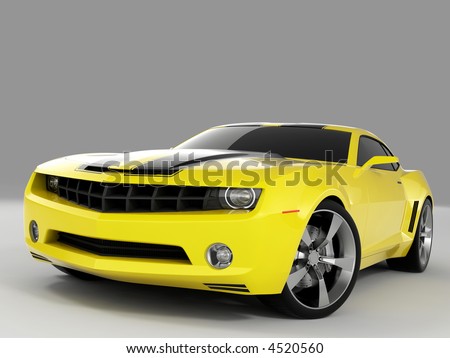 stock photo Yellow Chevrolet Camaro Concept 2009