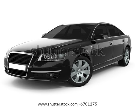 stock photo Black car On a White Background