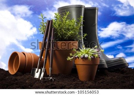 Garden boots with tool