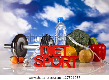 Sport diet, Calorie, measure tape