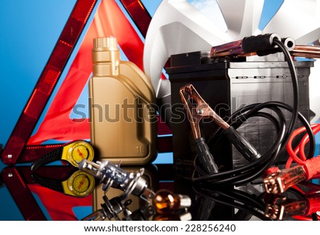 Set of auto parts,  car battery