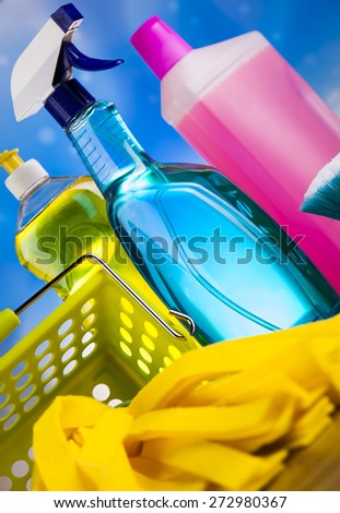 Washing, cleaning stuff, colorful concept