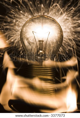 A Light bulb glowing without power.