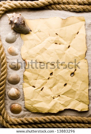 Summer paper letter with shell