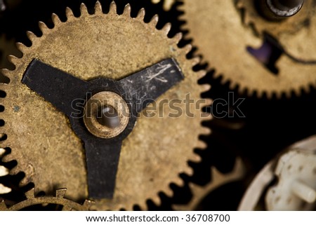 Macro detail of old gears