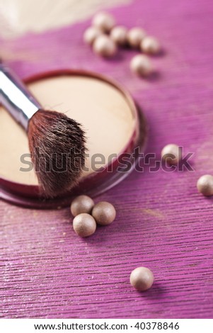Brush and face powder, make up
