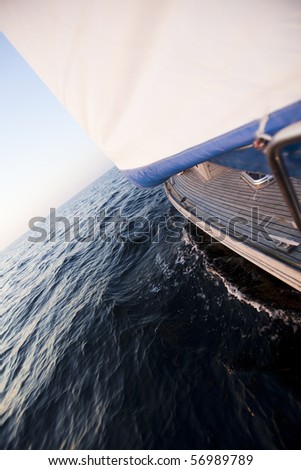 Sailboat in the open sea