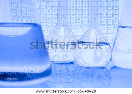 Blue chemistry vials, Sterile conditions, Laboratory