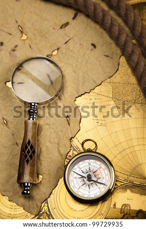 Pirate paper and compass