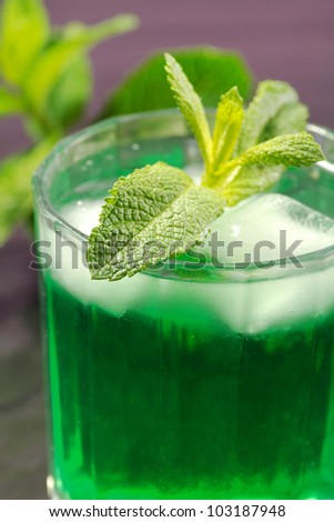 mint cocktail with fresh mint leaf