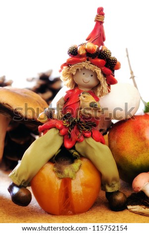 elf sitting over a persimmon