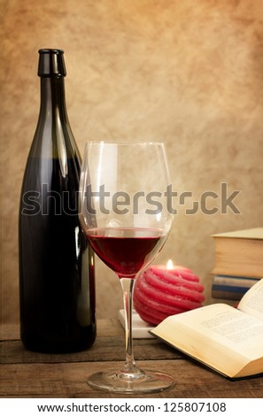 red wine glass in a relaxing atmosphere