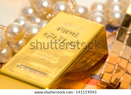 fine gold ingot and luxury goods