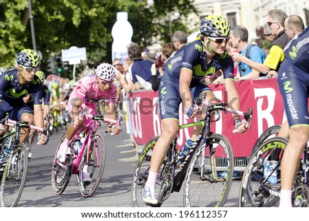 TRIESTE, ITALY - JUNE 1:The winner Nairo Quintana wearing pink jersey during  the  final stage of \