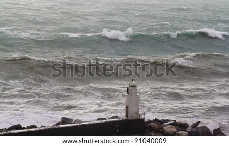 waves and lighthouse