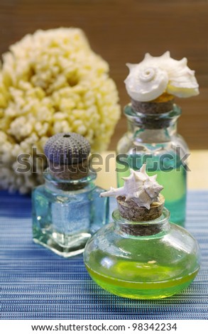 thalassotherapy oils with sea sponge