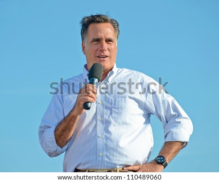 HOLLAND, MICHIGAN - JUNE 19, 2012: Mitt Romney campaign at Holland State Park, June 19, 2012 in Holland, Michigan.