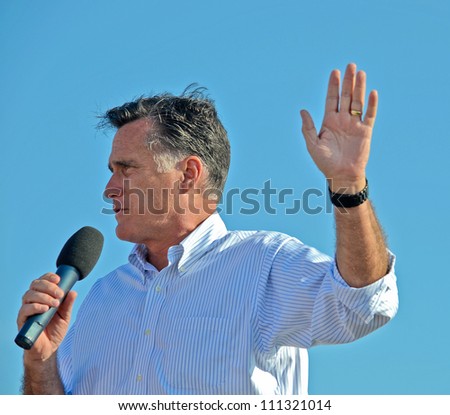 HOLLAND, MICHIGAN - JUNE 19: Mitt Romney campaign rally at Holland State Park, June 19, 2012 in Holland, Michigan