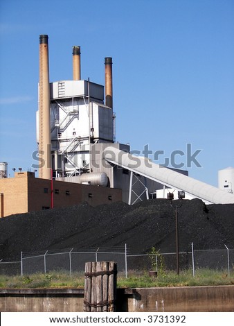 coal pile and factory