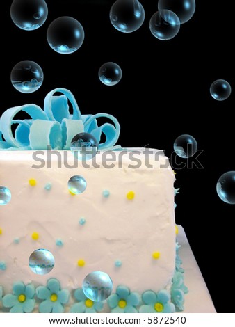 birthday cake with bubble fun