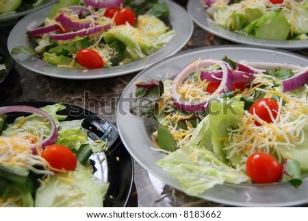toss salads on crystal dishes