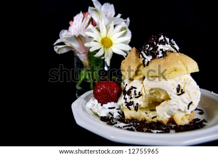 ice cream in cream puff