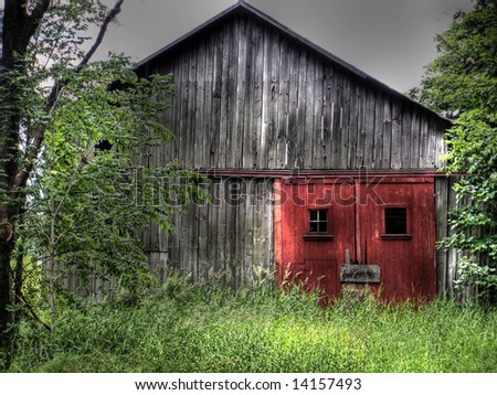 Rustic red barn doors