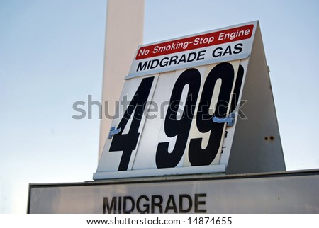 high price of gasoline sign