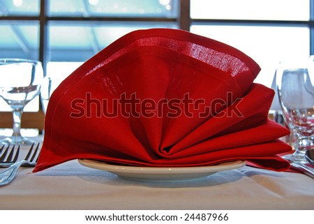 napkin fan on plate