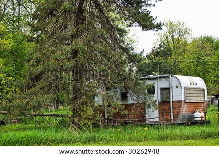 neglected camping trailer