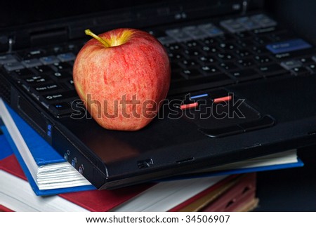 apple on a laptop