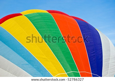 colorful hot air balloon ready for lift off