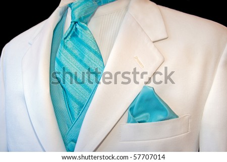 stock photo bright accessories accenting a white tuxedo
