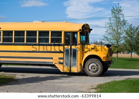 school bus stop. stock photo : school bus stop