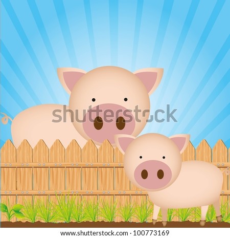 Cartoon Wooden Fence