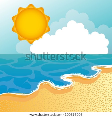 summer landscape with sand, beach. vector illustration