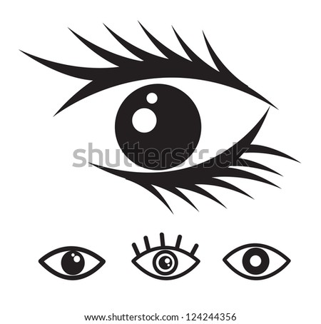 Eyes Icons Over White Background Vector Illustration - 124244356