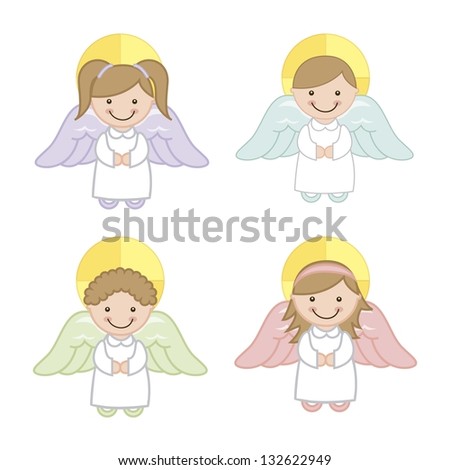 angel cartoon over white background vector illustration angel cartoon over white background vector illustration