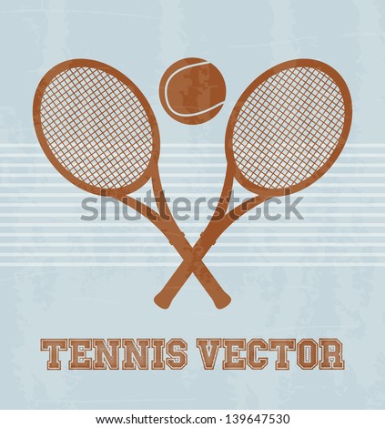 tennis design over vintage background vector illustration
