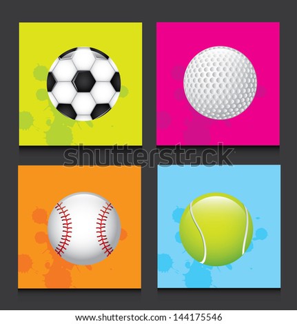 sports balls over black background vector illustration