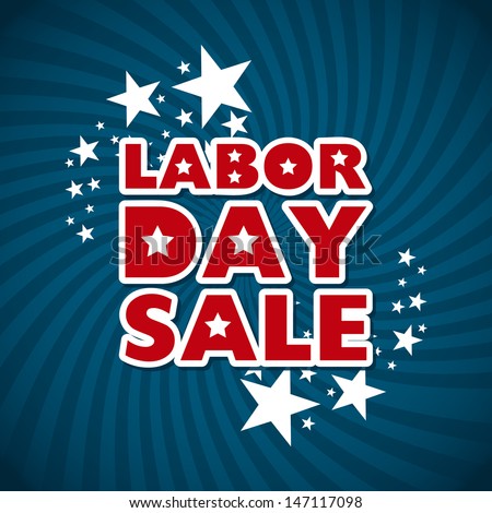 Labor Day Sale Over Blue Background Vector Illustration