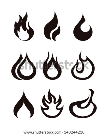 Flames Icon Over White Background Vector Illustration - 148244210
