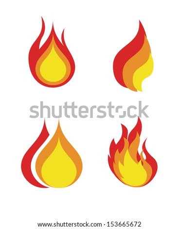 Flames Icon Over White Background Vector Illustration - 153665672