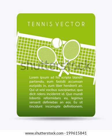 Tennis design over green background, vector illustration
